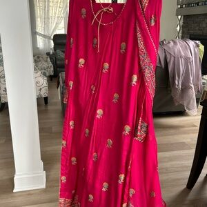 Elegant Pink Pakistani Indian Embroidered Dress